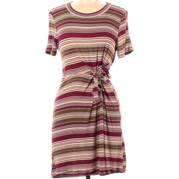 Anthro Entro Stripe Ribbed Mini Dress, size Medium - Picture 1 of 6